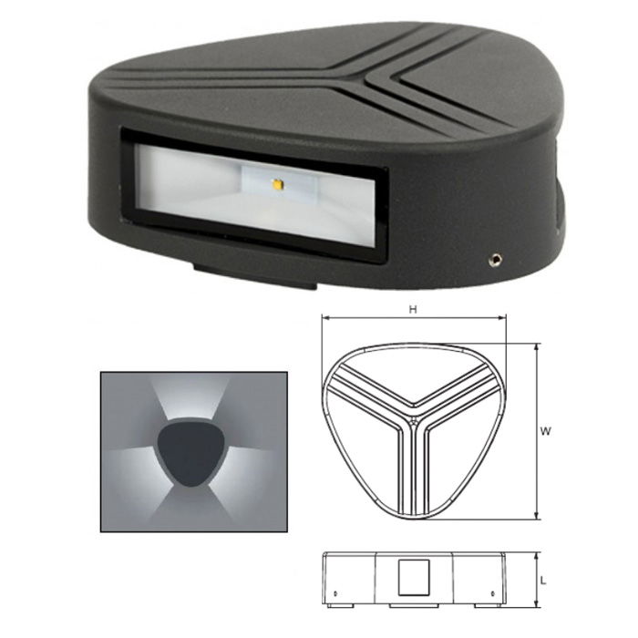 Elmark LED kültéri, falon kívüli lámpatest, sötétszürke, 480 lm, 4000-4300 K, 3x3 W termék fő termékképe