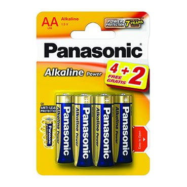 Panasonic LR6APB ALKALINE POWER alkáli tartós elem, AA (ceruza), 6 db/bliszter termék fő termékképe